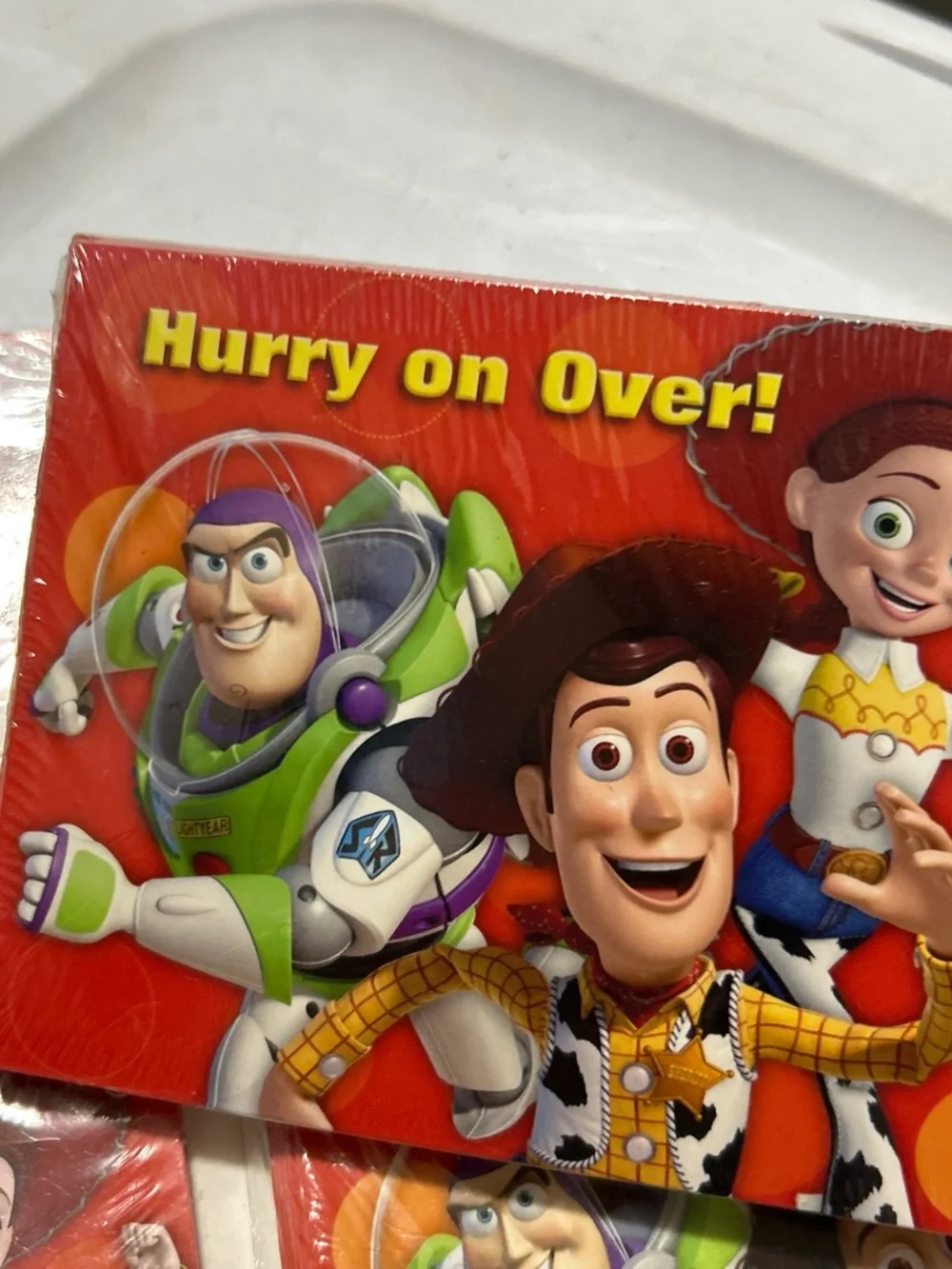 Disney Toy Story Red Birthday Invitations with Buzz & Woody